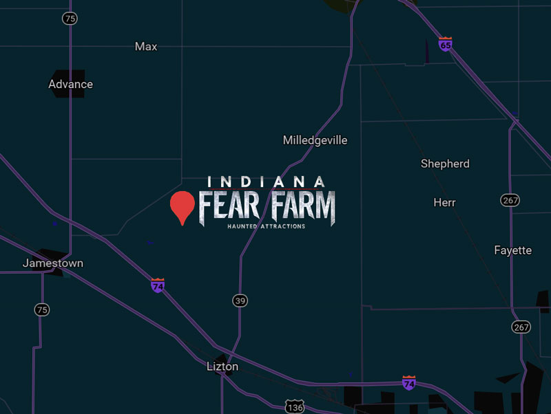 Map to Indiana Fear Farm